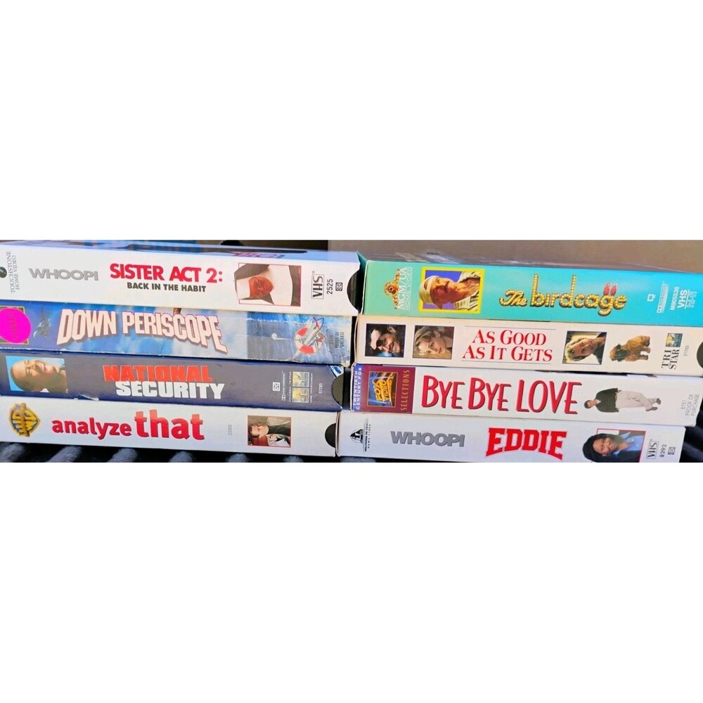 Lot of 8 90s Comedy VHS Movies Sister Act 2 The Birdcage Eddie UNTESTED As-is